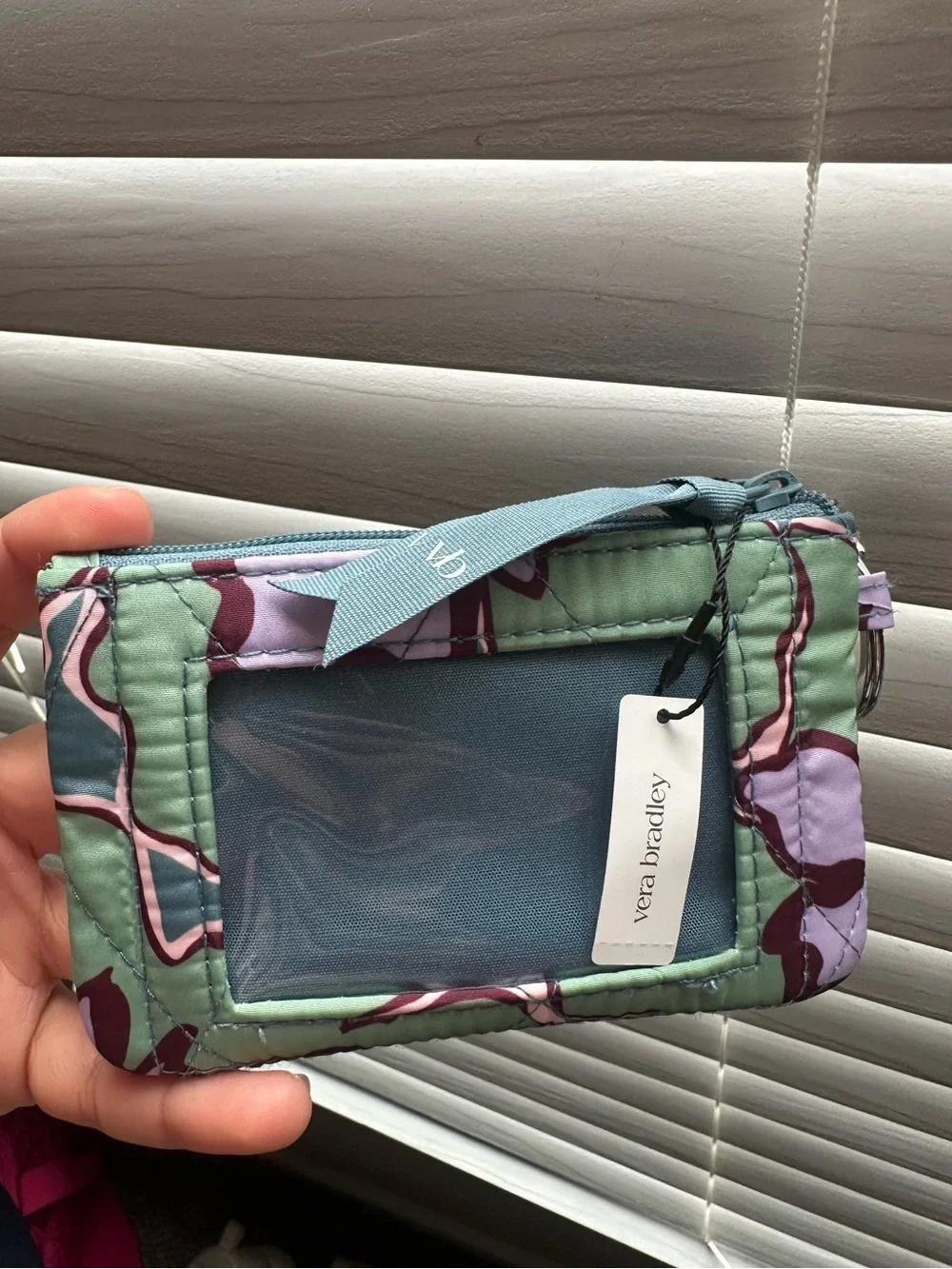 Vera Bradley Essential Quilted Floral Lilly Pad Zip ID Case Wallet - New